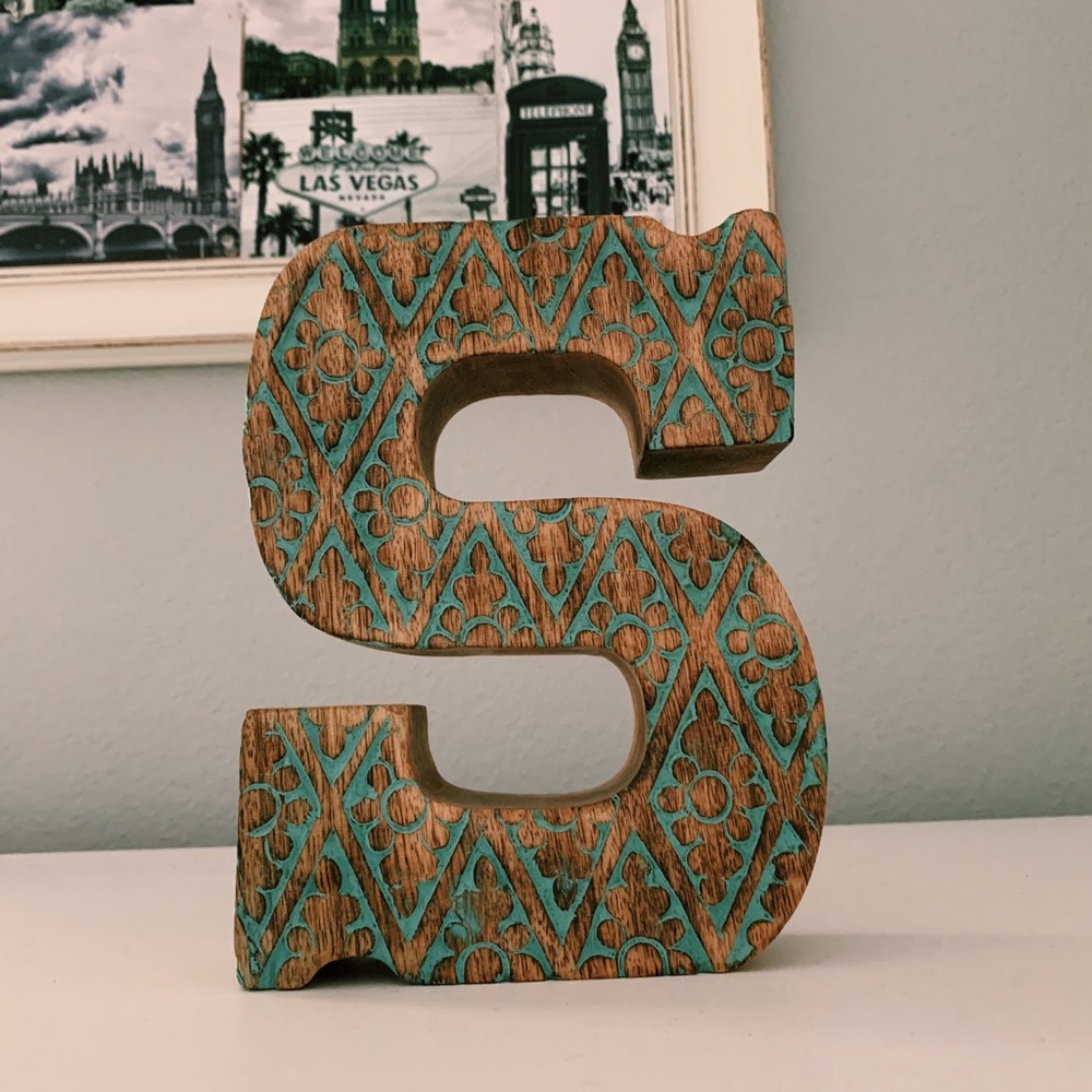 Hobby Lobby wooden “S” shelf decor